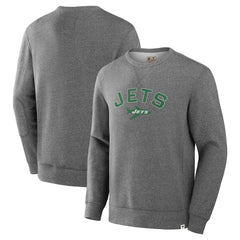 New York Jets Loop Terry Pullover Sweatshirt - Heather Gray Pullover