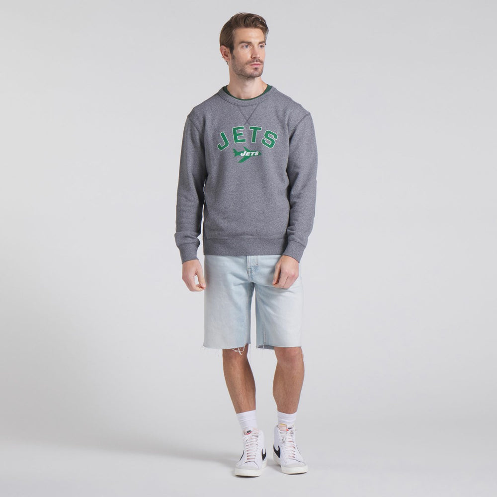 New York Jets Loop Terry Pullover Sweatshirt - Heather Gray Pullover