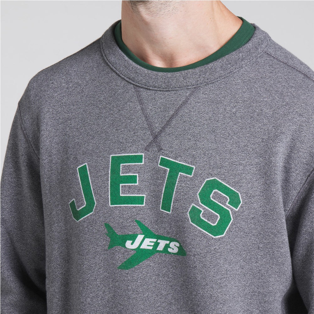 New York Jets Loop Terry Pullover Sweatshirt - Heather Gray Pullover