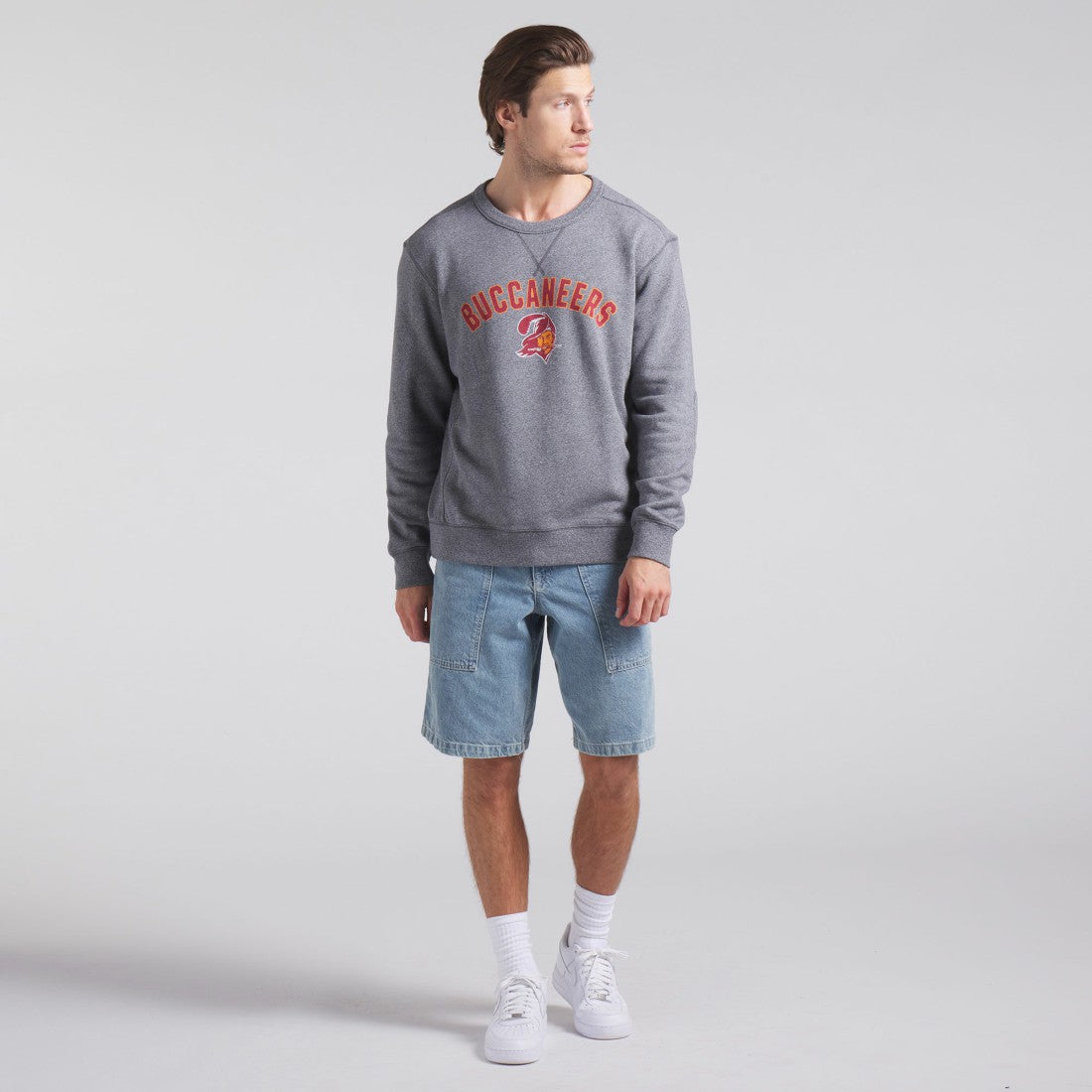 Tampa Bay Buccaneers Loop Terry Pullover Sweatshirt - Heather Gray Pullover