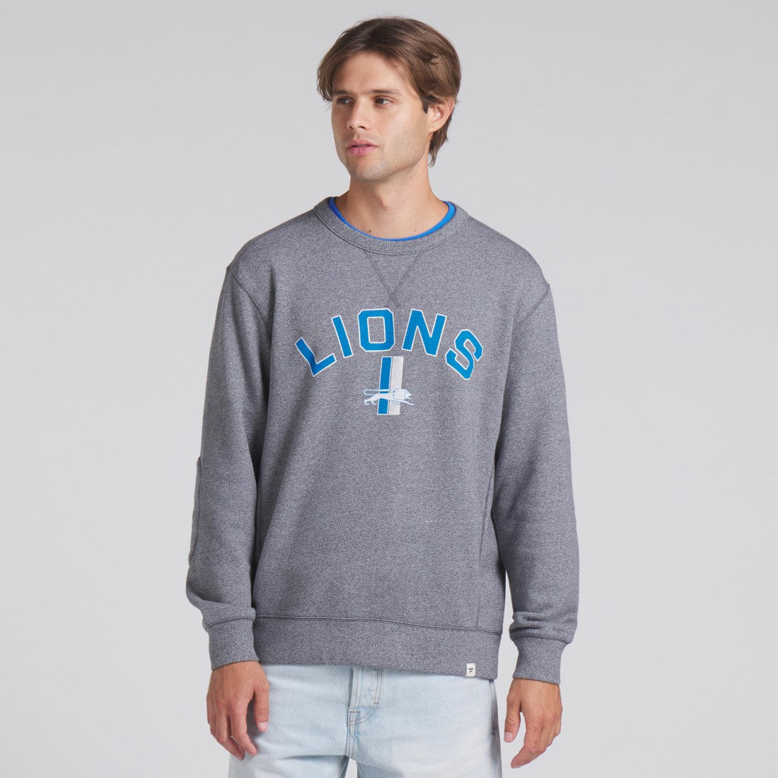 Detroit Lions Loop Terry Pullover Sweatshirt - Heather Gray Pullover