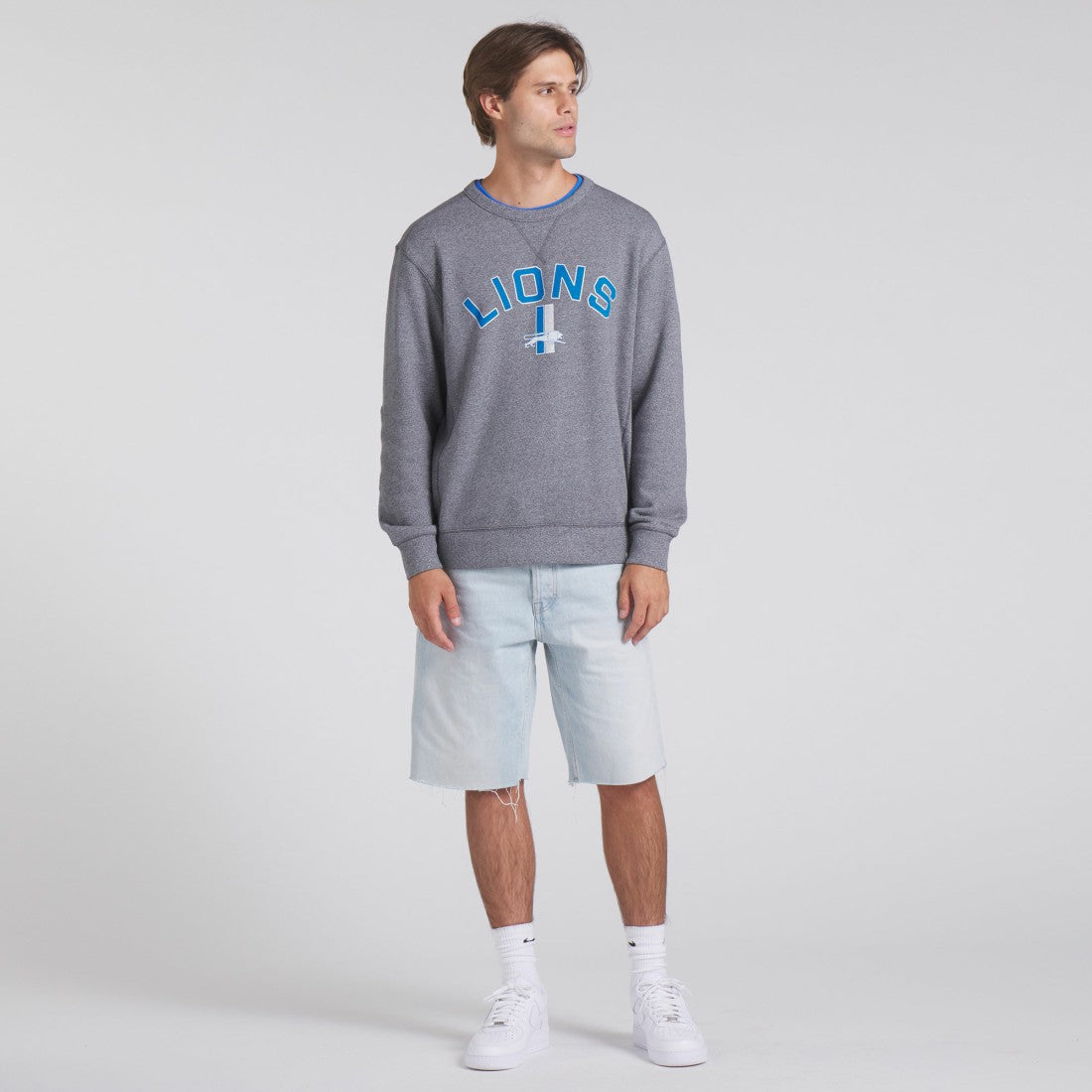 Detroit Lions Loop Terry Pullover Sweatshirt - Heather Gray Pullover