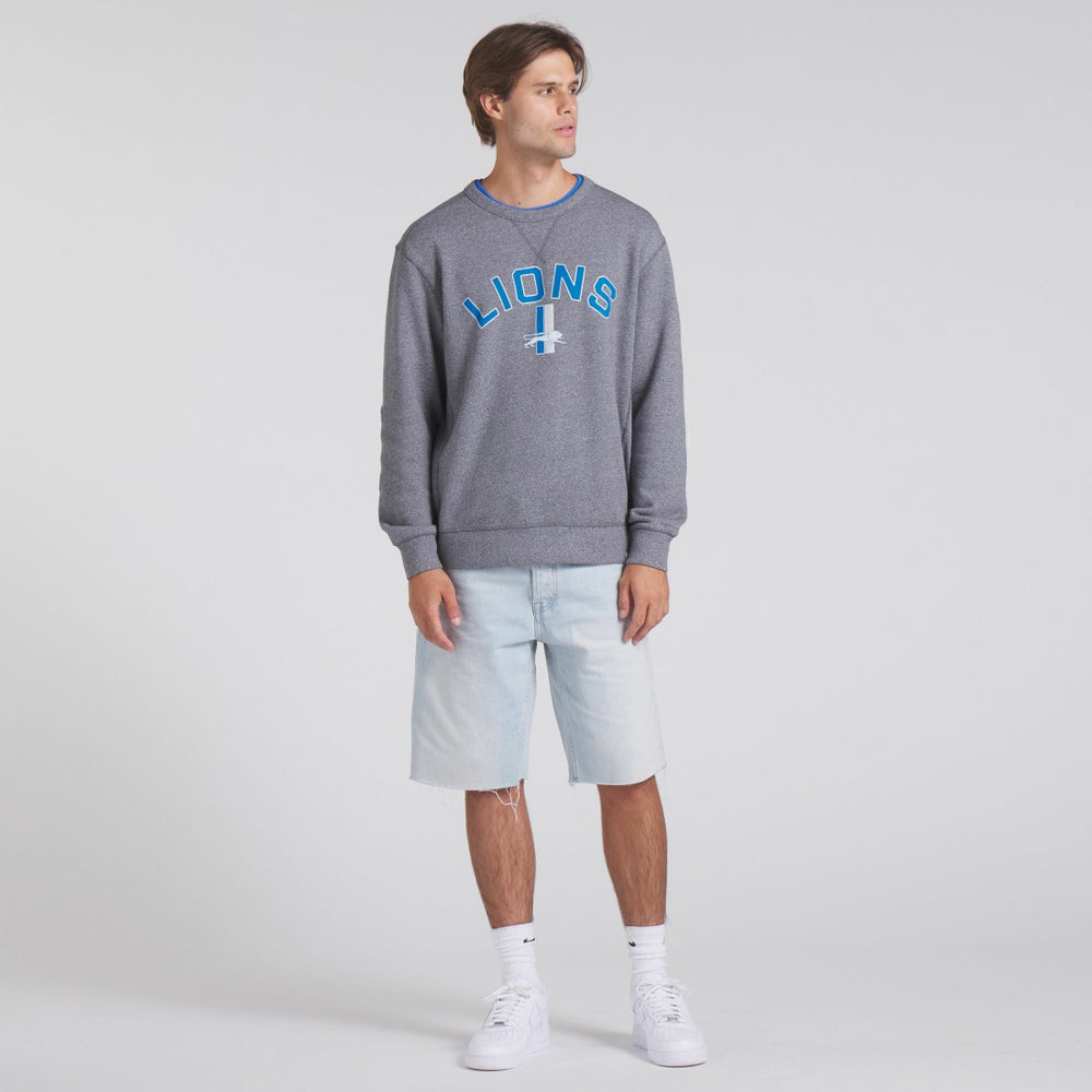 Detroit Lions Loop Terry Pullover Sweatshirt - Heather Gray Pullover