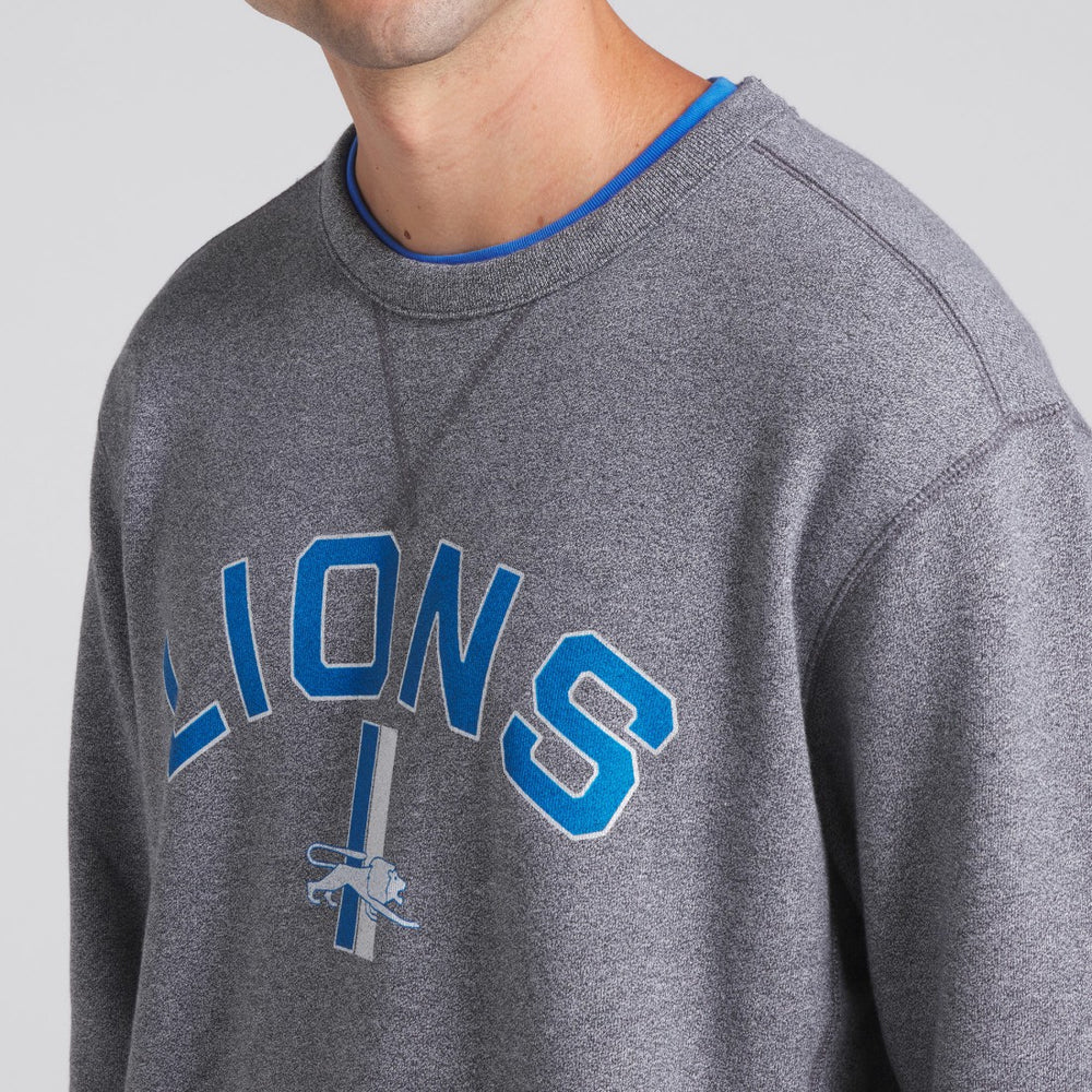 Detroit Lions Loop Terry Pullover Sweatshirt - Heather Gray Pullover