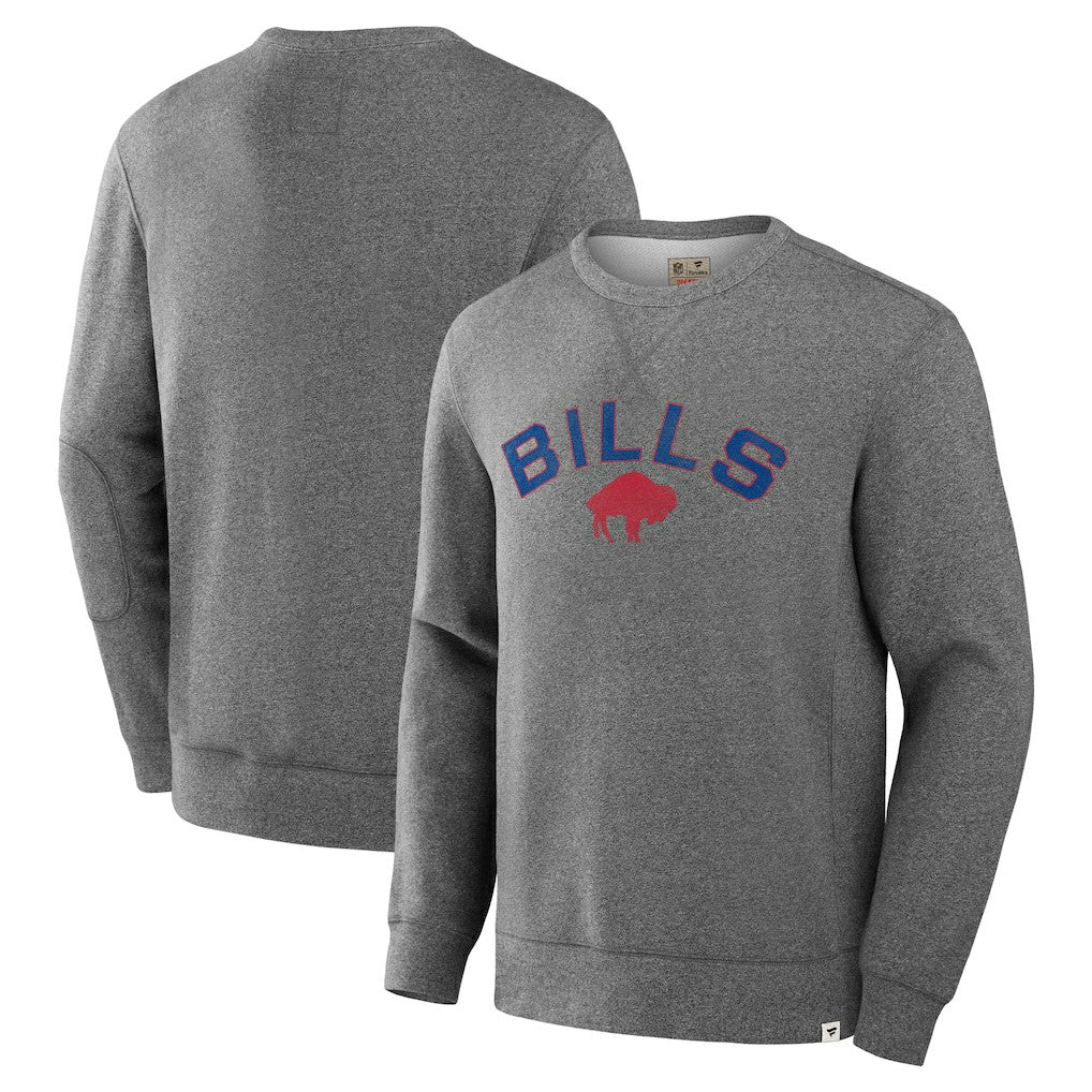 Buffalo Bills Loop Terry Pullover Sweatshirt - Heather Gray Pullover