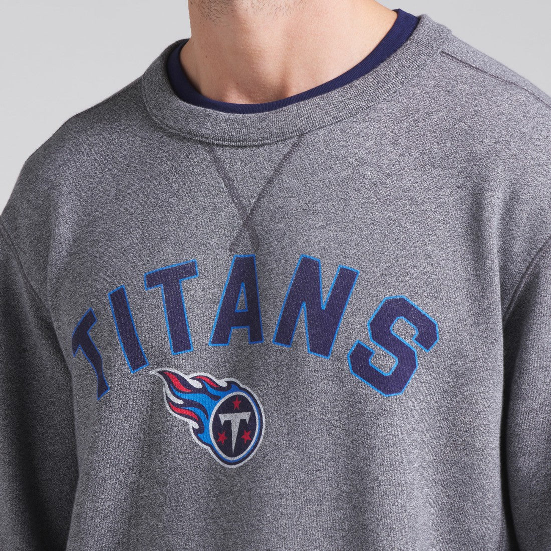 Tennessee Titans Loop Terry Pullover Sweatshirt - Heather Gray Pullover