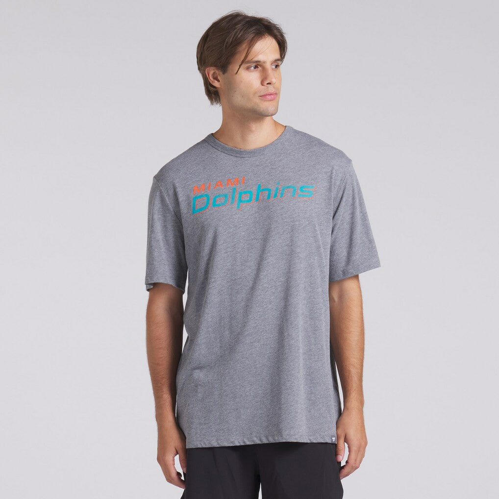 Miami Dolphins Pass Rush Tri-Blend T-Shirt - Heather Gray T-shirts