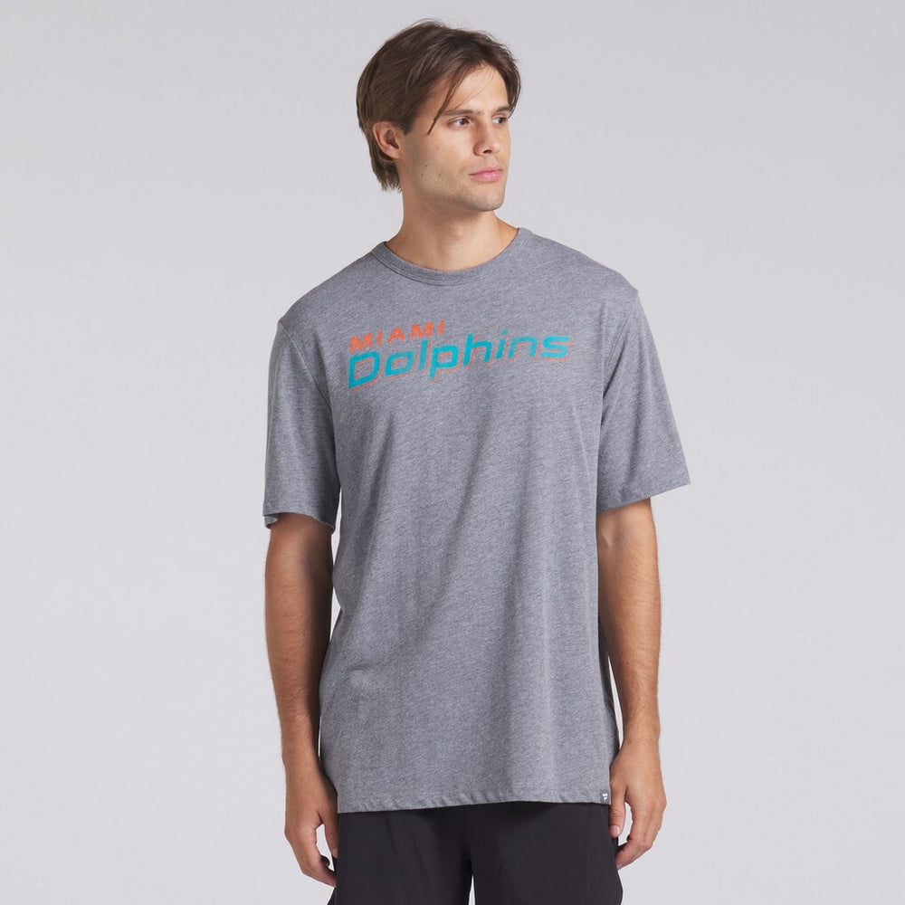 Miami Dolphins Pass Rush Tri-Blend T-Shirt - Heather Gray T-shirts