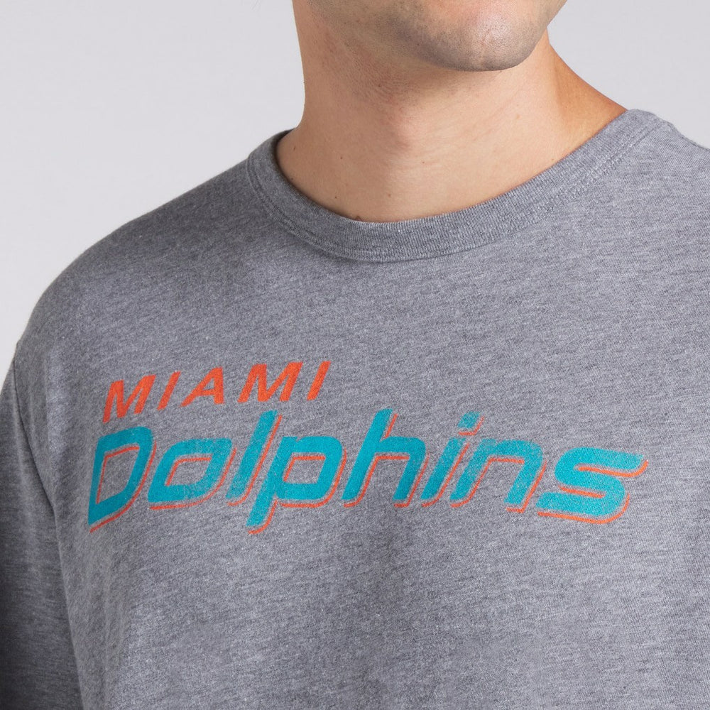 Miami Dolphins Pass Rush Tri-Blend T-Shirt - Heather Gray T-shirts