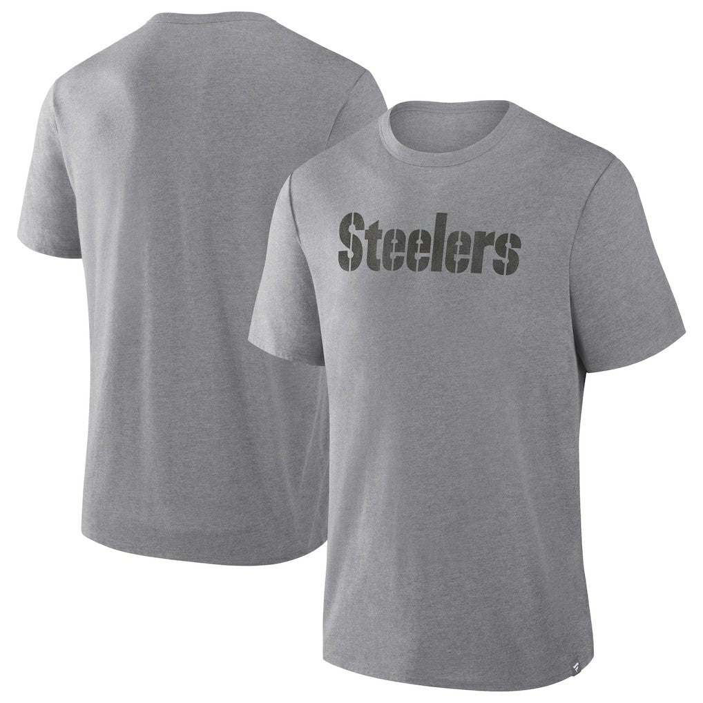 Pittsburgh Steelers Pass Rush Tri-Blend T-Shirt - Heather Gray T-shirts