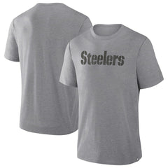 Pittsburgh Steelers Pass Rush Tri-Blend T-Shirt - Heather Gray T-shirts
