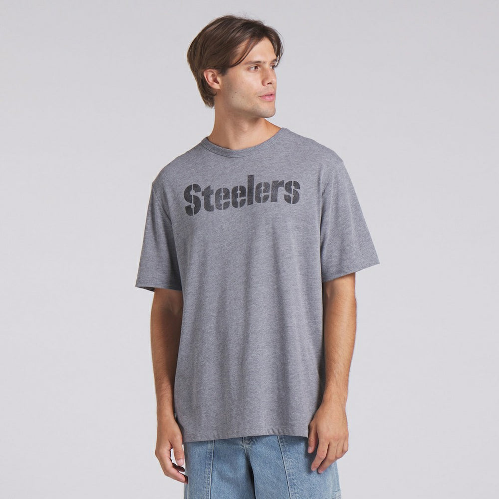 Pittsburgh Steelers Pass Rush Tri-Blend T-Shirt - Heather Gray T-shirts