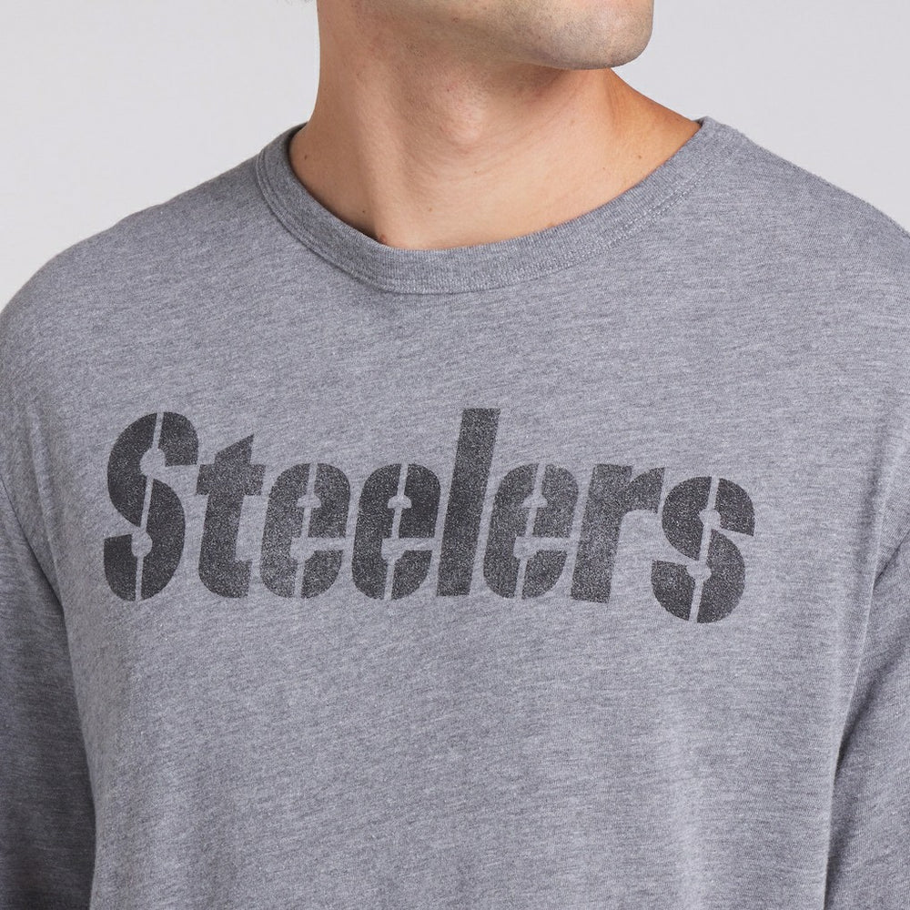 Pittsburgh Steelers Pass Rush Tri-Blend T-Shirt - Heather Gray T-shirts