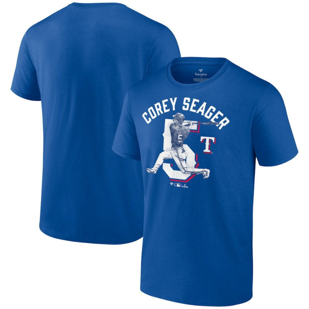 Corey Seager Texas Rangers Player Swing T-Shirt - Royal T-shirts