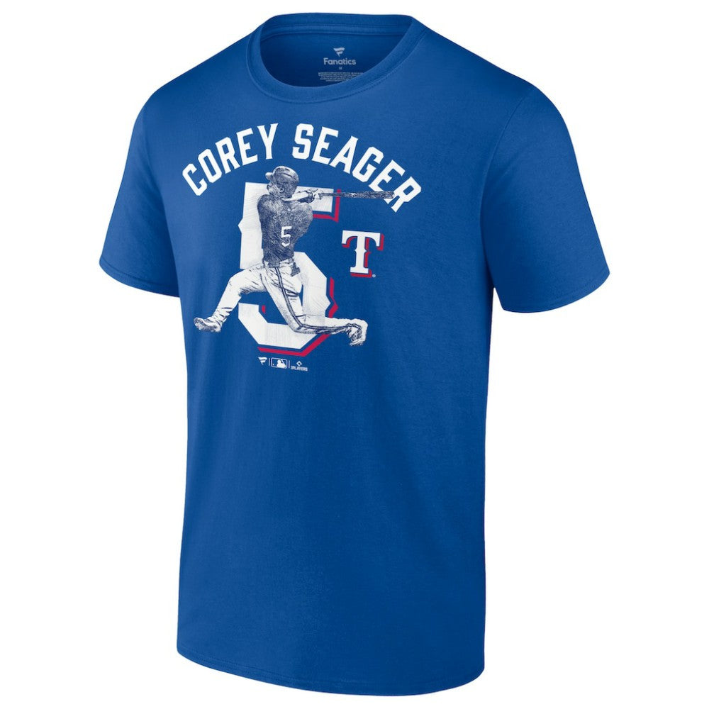 Corey Seager Texas Rangers Player Swing T-Shirt - Royal T-shirts