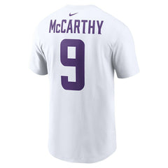 J.J. McCarthy Minnesota Vikings Player Name & Number T-Shirt - White T-shirts