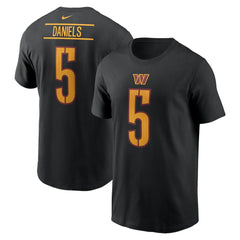 Jayden Daniels Washington Commanders Player Name & Number T-Shirt - Black T-shirts