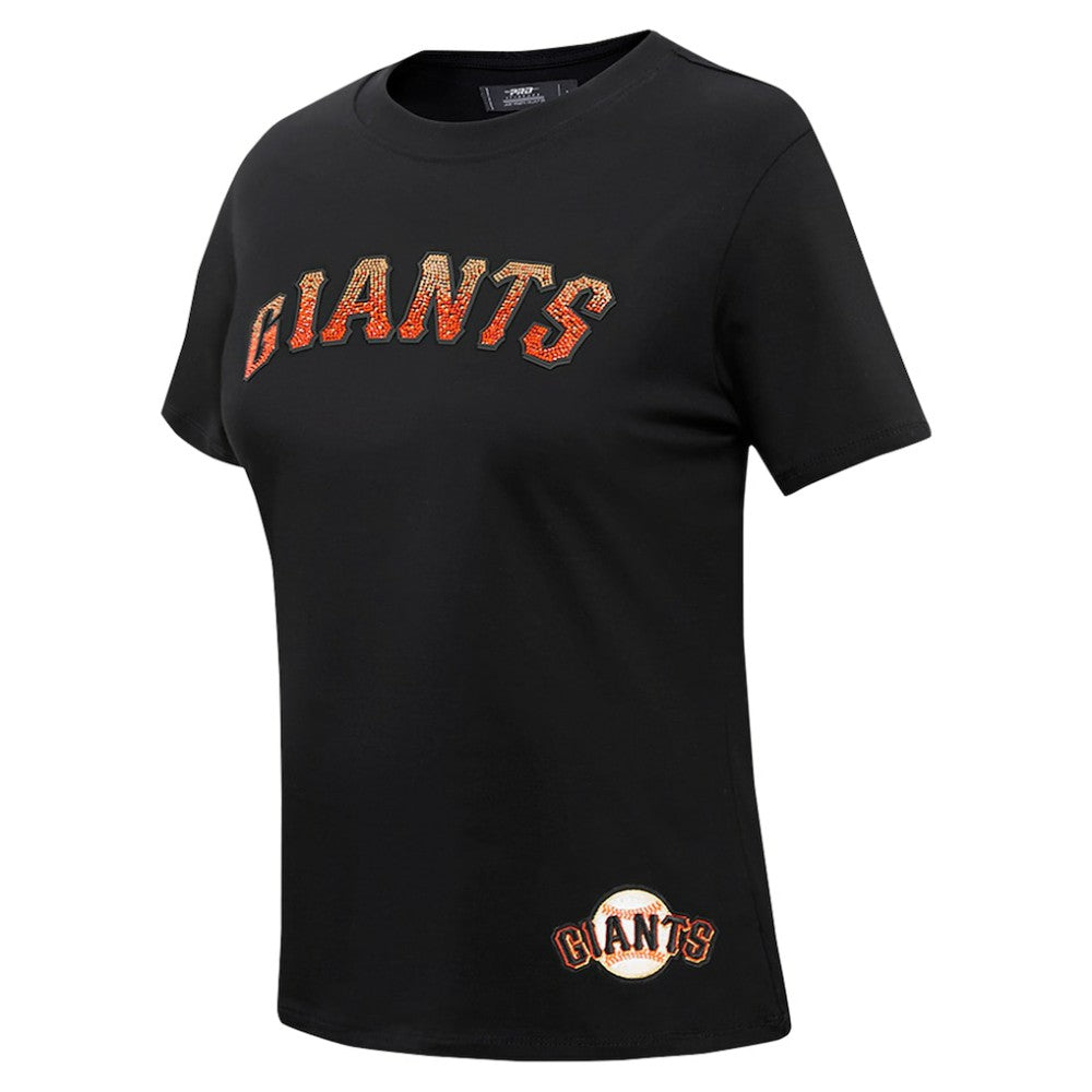 San Francisco Giants Pro Standard Women's Rhinestone Slim Fit T-Shirt - Black T-shirts