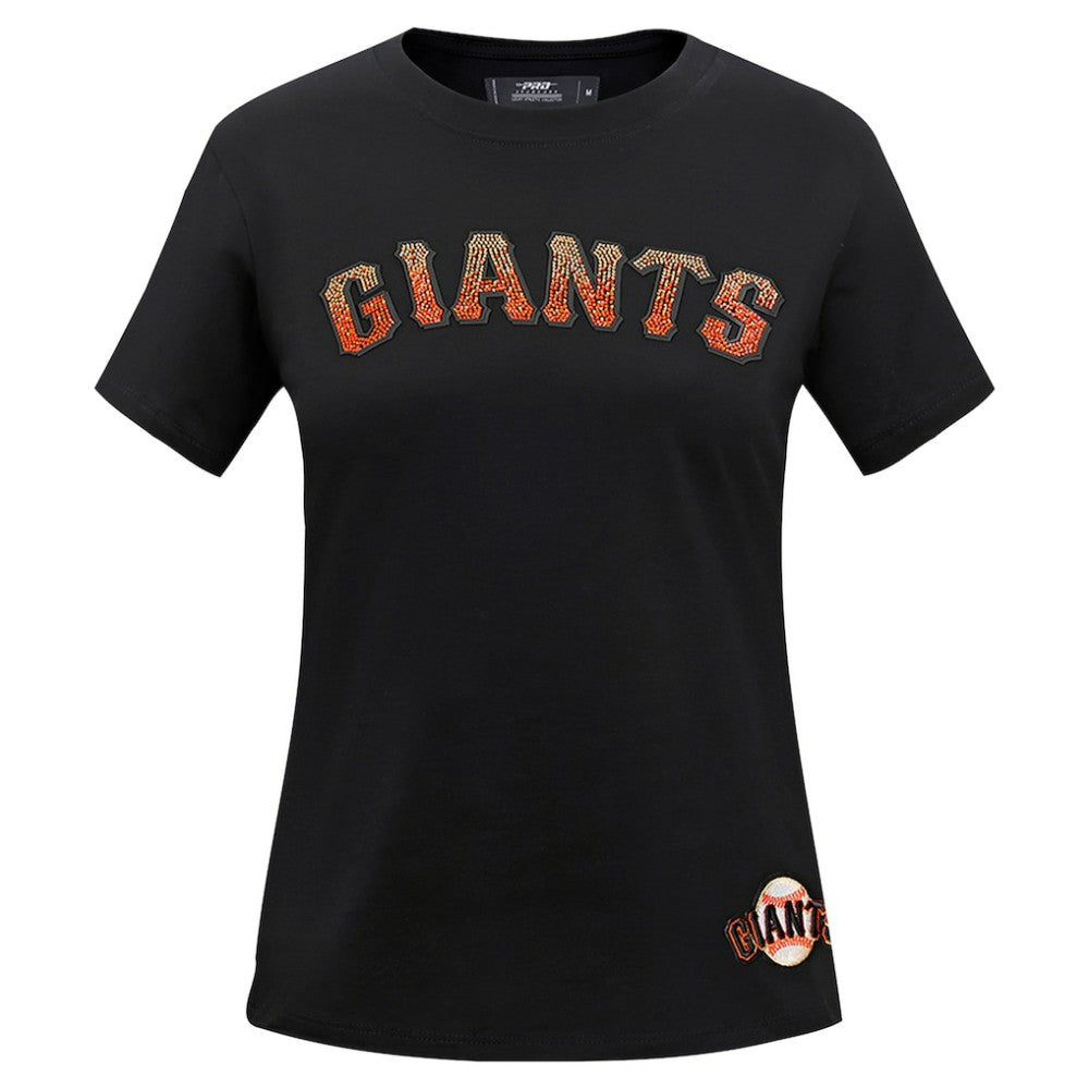 San Francisco Giants Pro Standard Women's Rhinestone Slim Fit T-Shirt - Black T-shirts