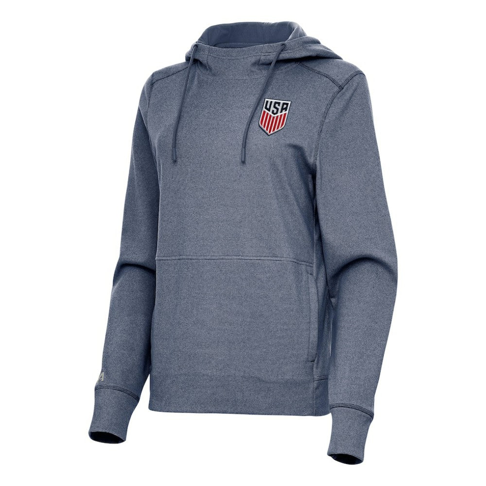 USMNT Antigua Women's Justice Pullover Hoodie Heather Navy