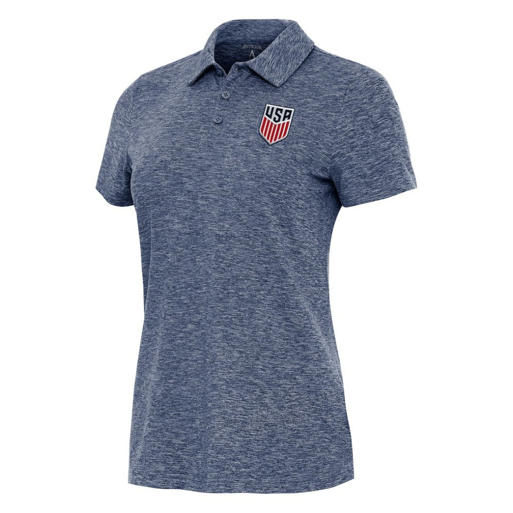 USMNT Antigua Women's Matter Polo Heather Navy