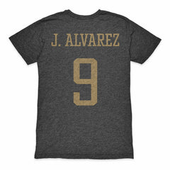 Julián Álvarez Argentina National Team 1863FC Player Retro Tri-Blend T-Shirt Heather Black