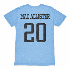 Alexis Mac Allister Argentina National Team 1863FC Player Retro Tri-Blend T-Shirt Light Blue