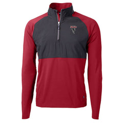 Atlanta Falcons Cutter & Buck Adapt Eco Knit Hybrid Recycled Raglan DryTec Quarter-Zip Top - Red Tops
