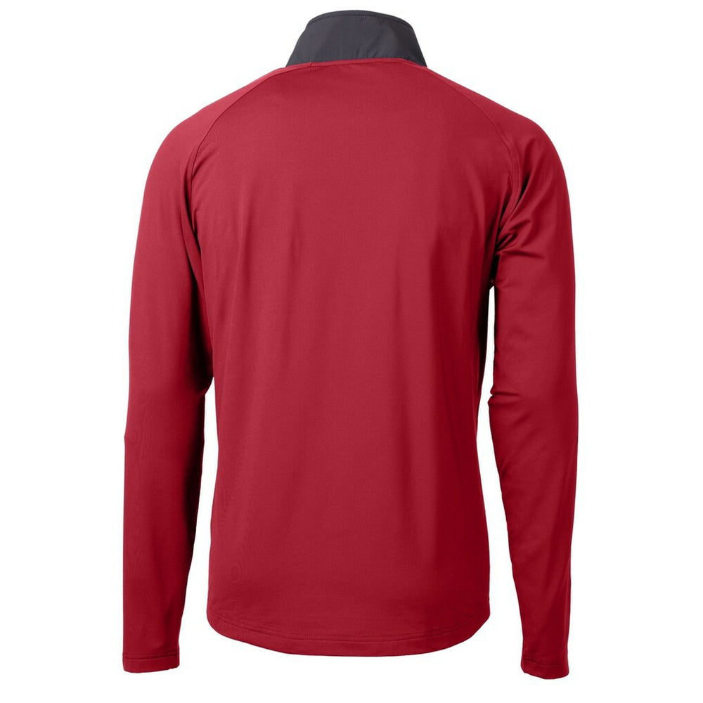 Atlanta Falcons Cutter & Buck Adapt Eco Knit Hybrid Recycled Raglan DryTec Quarter-Zip Top - Red Tops
