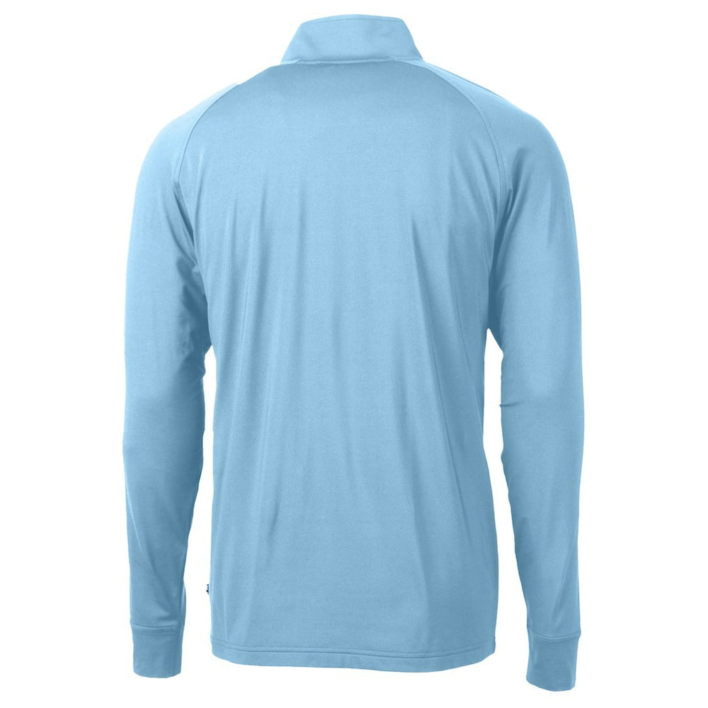 Carolina Panthers Cutter & Buck Adapt Eco Knit Stretch Recycled Raglan Quarter-Zip DryTec Top - Light Blue Tops