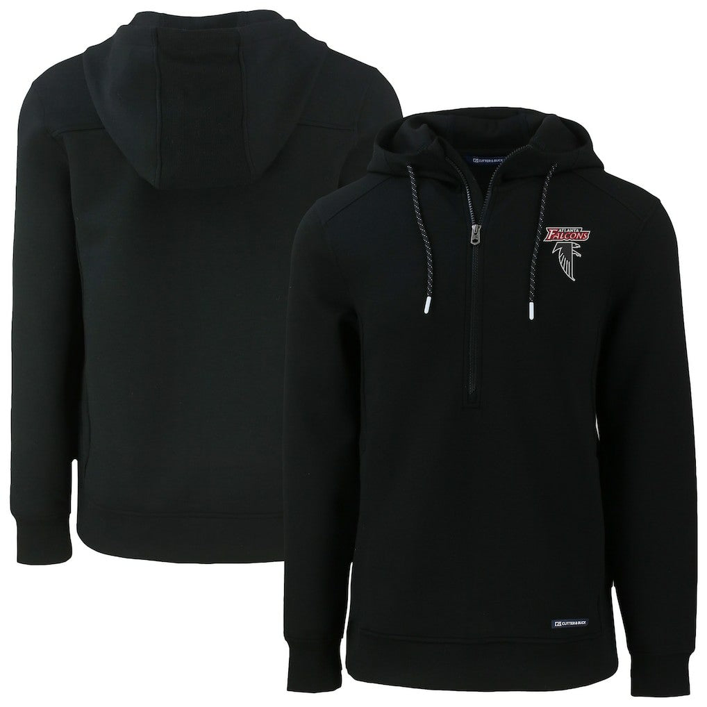 Atlanta Falcons Cutter & Buck Roam Eco Recycled Half-Zip Hoodie - Black Hoodies