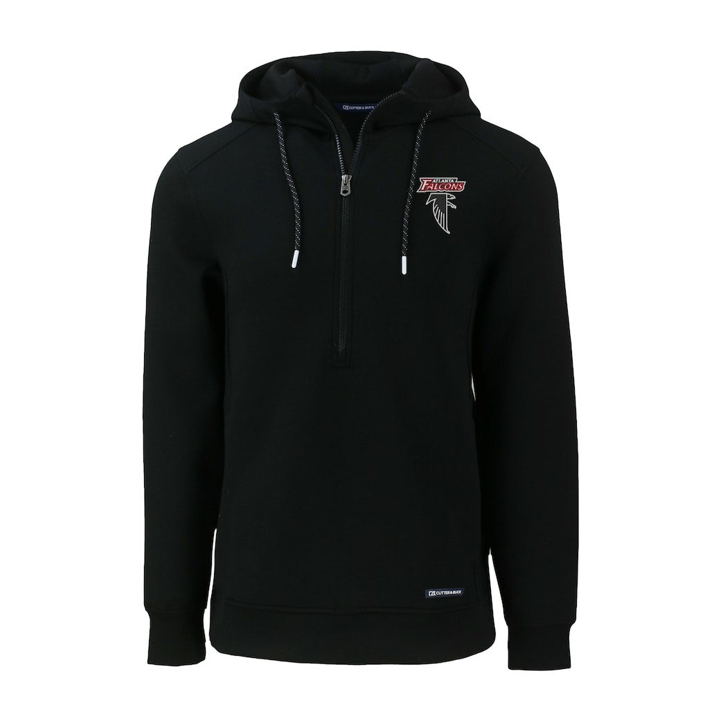 Atlanta Falcons Cutter & Buck Roam Eco Recycled Half-Zip Hoodie - Black Hoodies