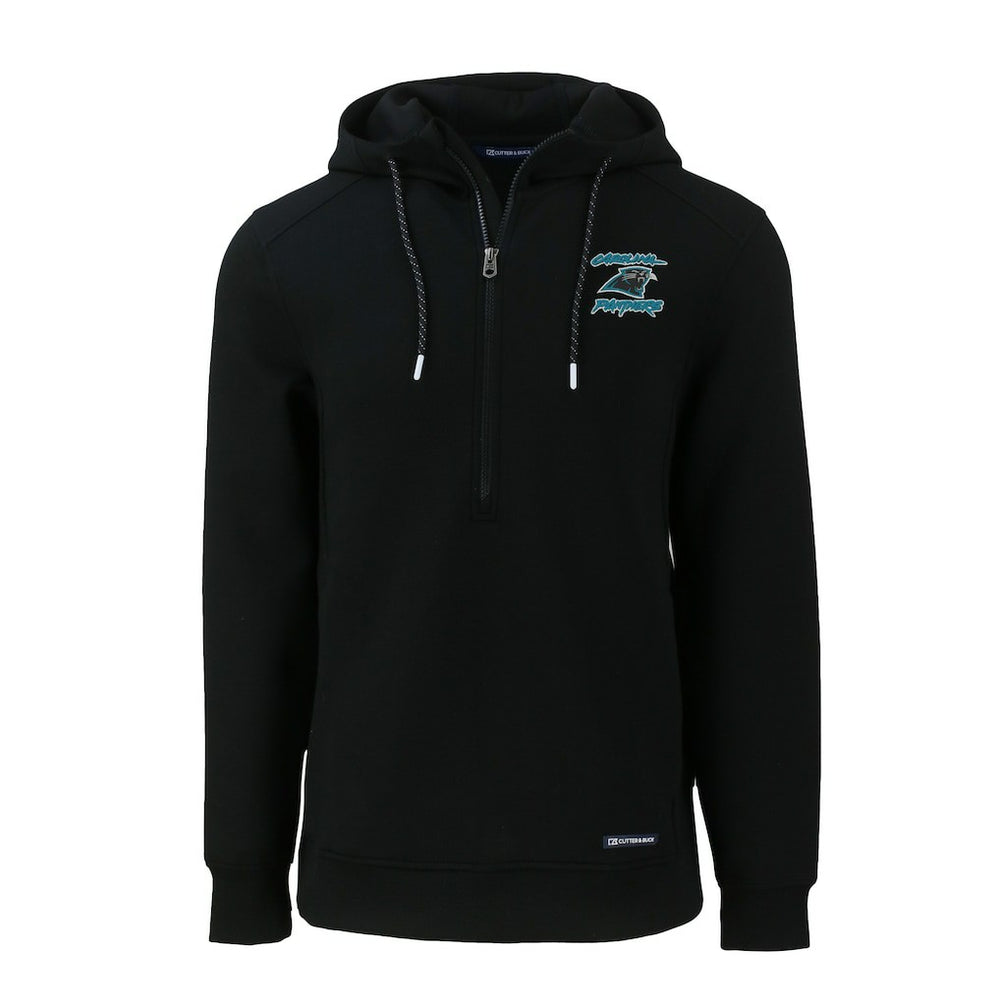 Carolina Panthers Cutter & Buck Roam Eco Recycled Half-Zip Hoodie - Black Hoodies