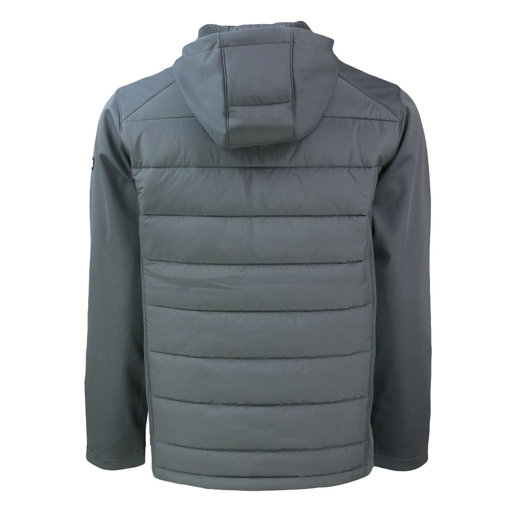 Carolina Panthers Cutter & Buck Evoke Hybrid Eco Softshell Recycled Full-Zip Hoodie Jacket - Gray Hoodies