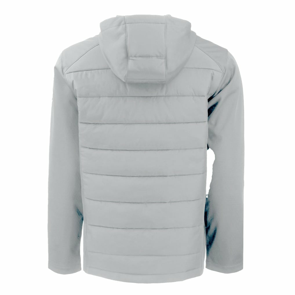 Atlanta Falcons Cutter & Buck Evoke Hybrid Eco Softshell Recycled Full-Zip Hoodie Jacket - Light Gray Hoodies
