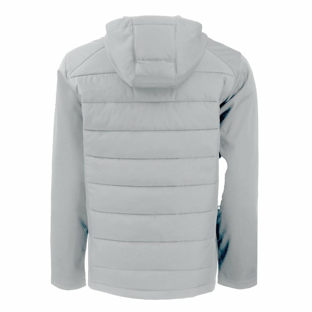Atlanta Falcons Cutter & Buck Evoke Hybrid Eco Softshell Recycled Full-Zip Hoodie Jacket - Light Gray Hoodies