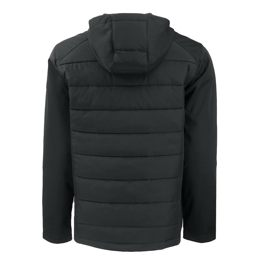 Atlanta Falcons Cutter & Buck Evoke Hybrid Eco Softshell Recycled Full-Zip Hoodie Jacket - Black Hoodies