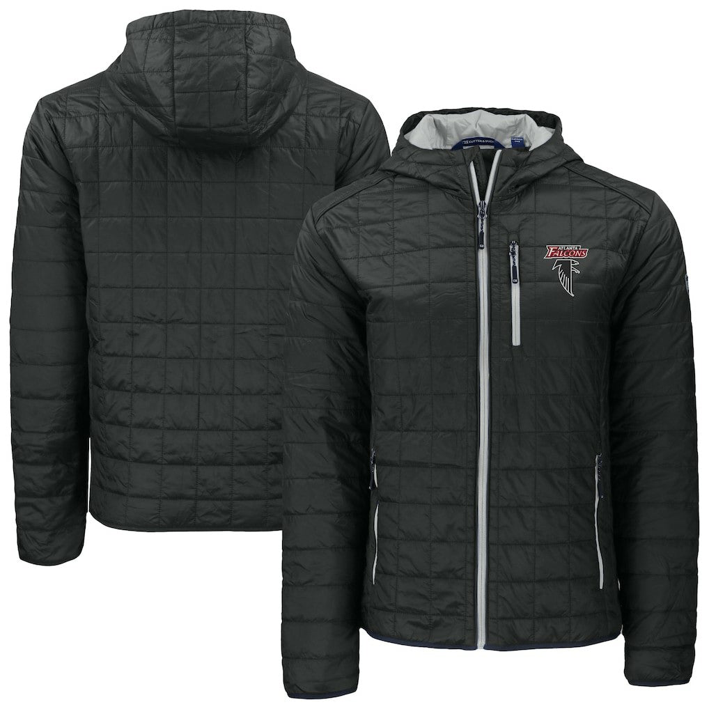 Atlanta Falcons Cutter & Buck Rainier PrimaLoft Eco Insulated Full-Zip Puffer Jacket - Black Jackets