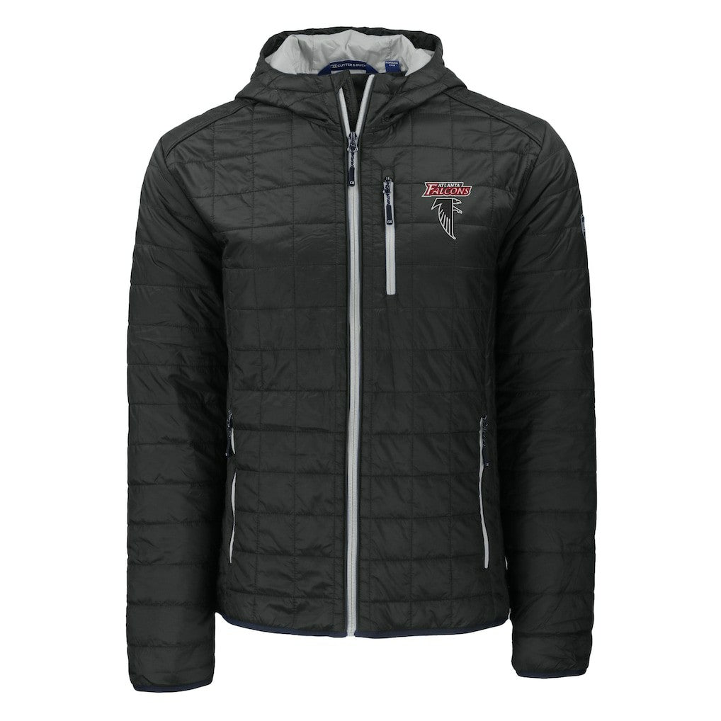 Atlanta Falcons Cutter & Buck Rainier PrimaLoft Eco Insulated Full-Zip Puffer Jacket - Black Jackets