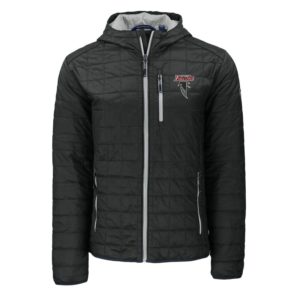 Atlanta Falcons Cutter & Buck Rainier PrimaLoft Eco Insulated Full-Zip Puffer Jacket - Black Jackets