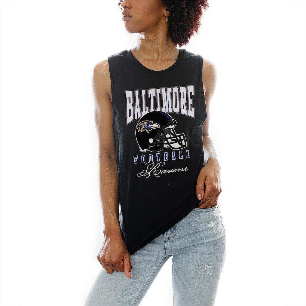 Baltimore Ravens Gameday Couture Women's Preseason Opener Racerback Tank Top - Black Tops