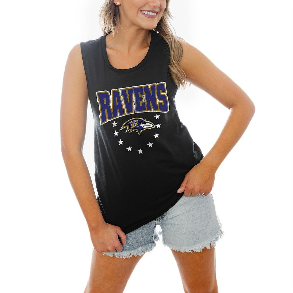 Baltimore Ravens Gameday Couture Women's Baby You're A Star Racerback Scoop Neck Tapered Tank Top - Black Tops