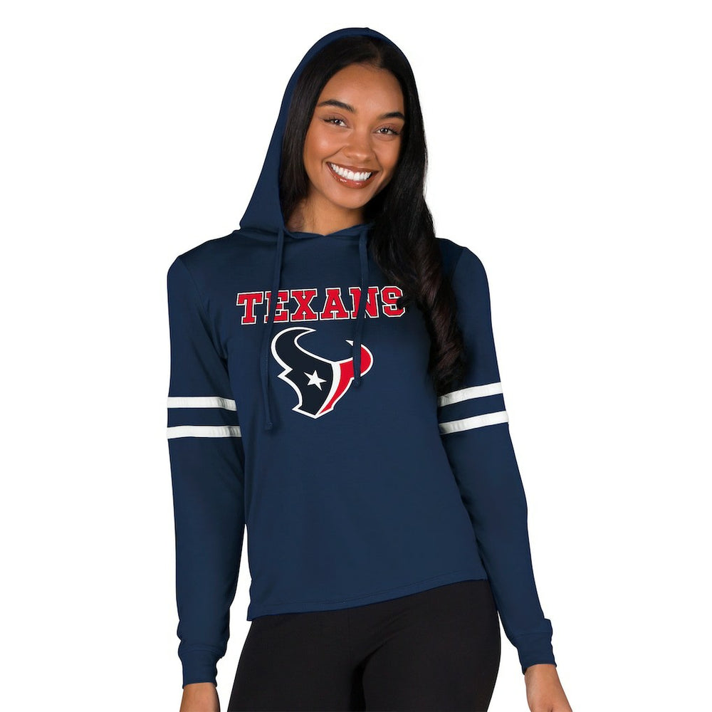 Houston Texans Concepts Sport Women's Marathon Long Sleeve Hoodie Top - Navy Hoodies