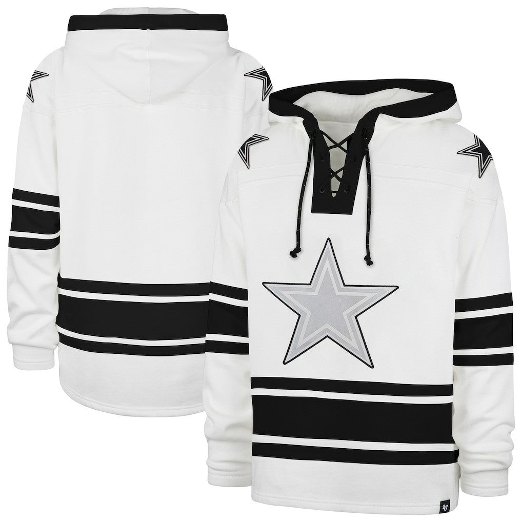 Dallas Cowboys '47 After Image Superior Lacer Pullover Hoodie - White Hoodies