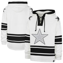 Dallas Cowboys '47 After Image Superior Lacer Pullover Hoodie - White Hoodies