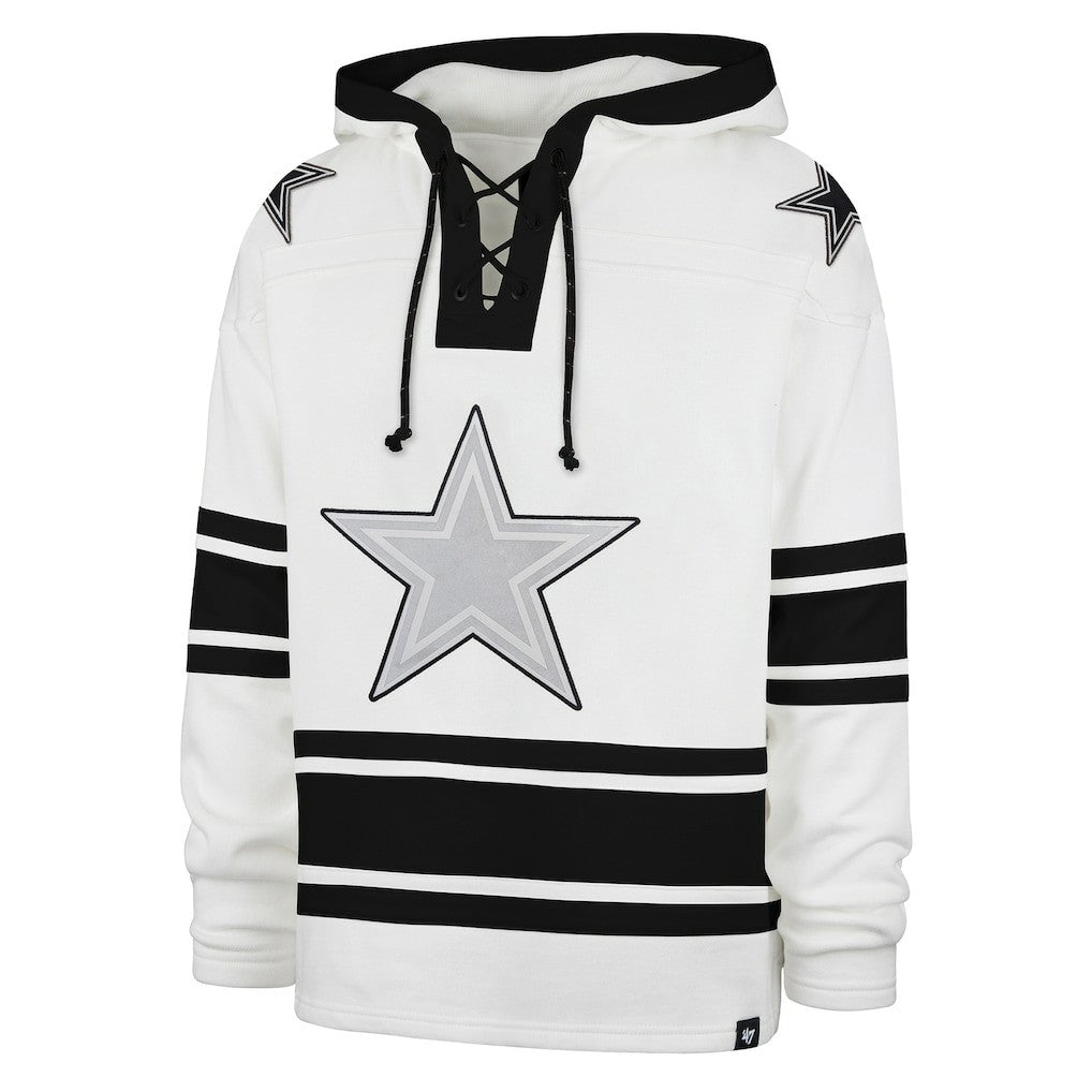 Dallas Cowboys '47 After Image Superior Lacer Pullover Hoodie - White Hoodies