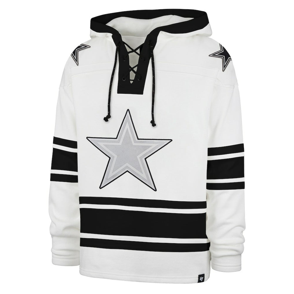 Dallas Cowboys '47 After Image Superior Lacer Pullover Hoodie - White Hoodies