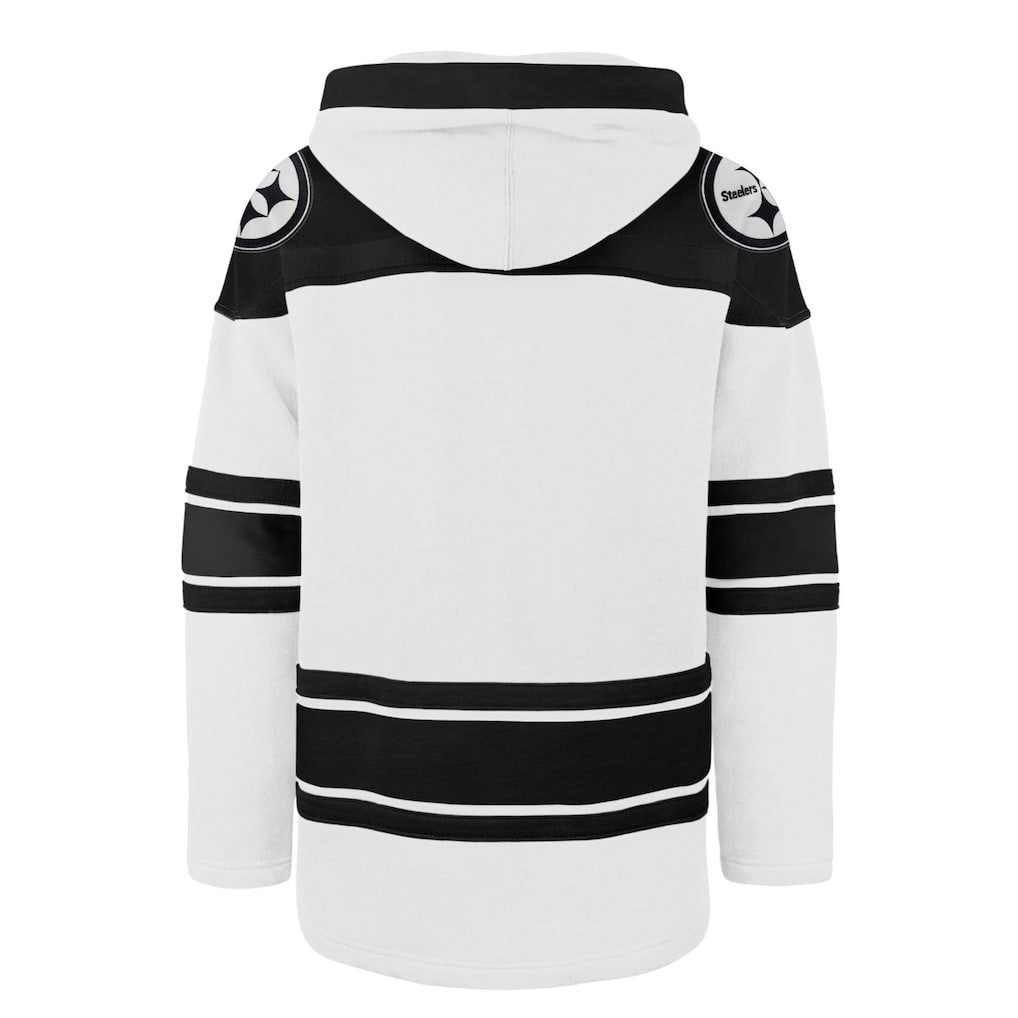 Pittsburgh Steelers '47 After Image Superior Lacer Pullover Hoodie - White Hoodies