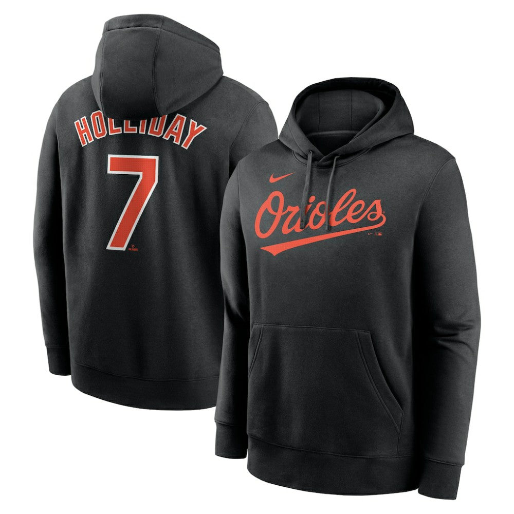 Jackson Holliday Baltimore Orioles Nike Player Name & Number Club Fleece Pullover Hoodie - Black Hoodies