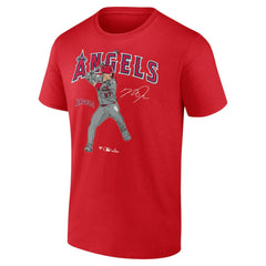 Mike Trout Los Angeles Angels Player Swing T-Shirt - Red T-shirts